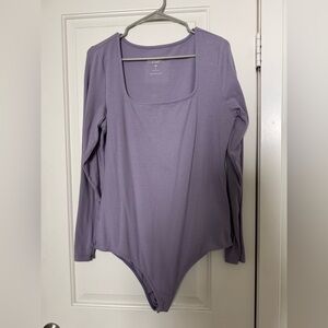 Torrid Long-Sleeve Square Neck Bodysuit - Lavender